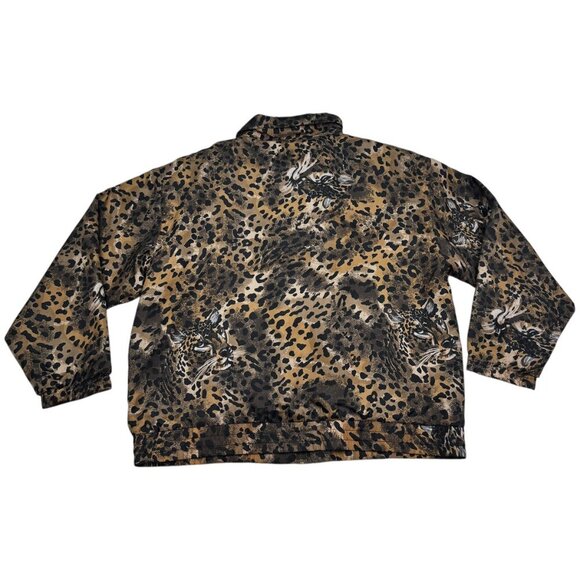 EVR Vintage 80's 100% Silk Animal/Leopard Print Zip Up Jacket Women's Size M - Picture 3 of 11